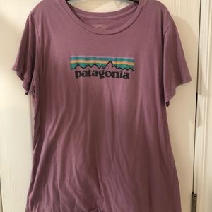 Women’s Purple Patagonia Short Sleeve T-Shirt.